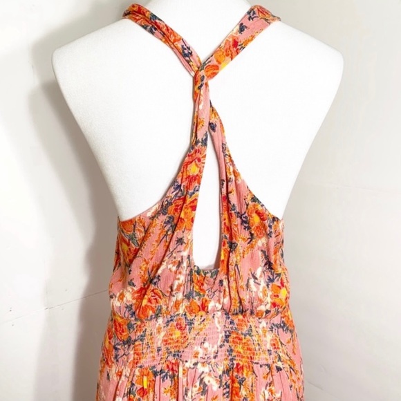 SOLD-Free People Twist Back Boho Floral Dress - Picture 6 of 12